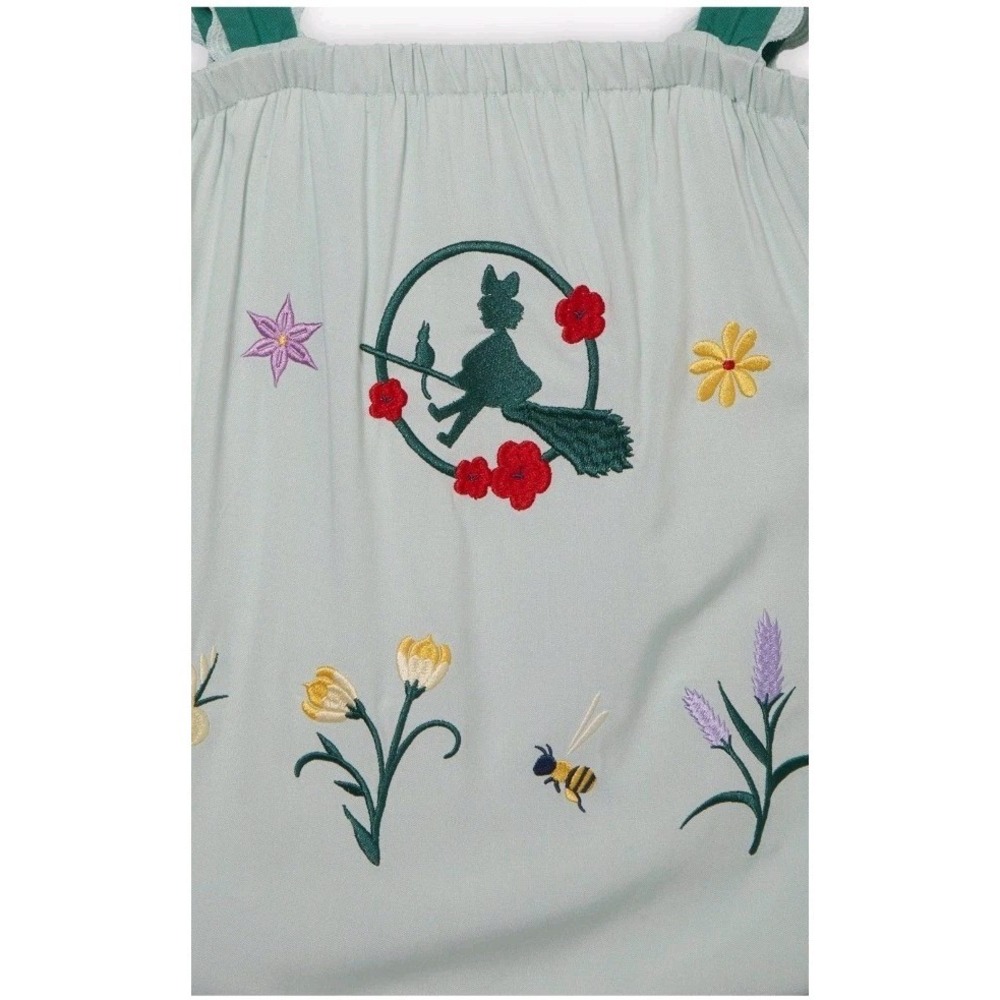 NEW Studio Ghibli Kiki's Delivery Service Embroidered Floral Tank Top Size Small - Picture 3 of 5